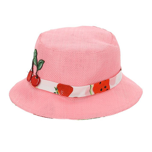 Straw-effect hat for girls