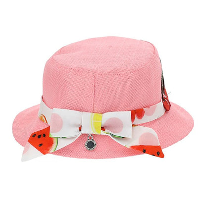 Straw-effect hat for girls