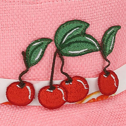 Straw-effect hat for girls