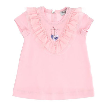 Girls' T-shirt with V-neck and print
