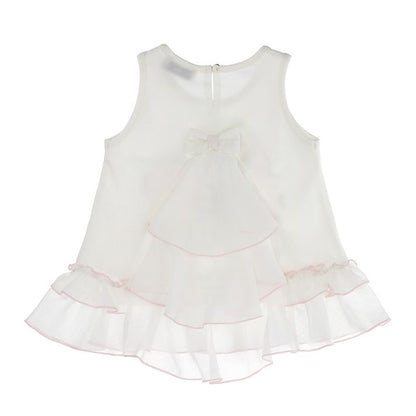 Printed tank top with double ruffles