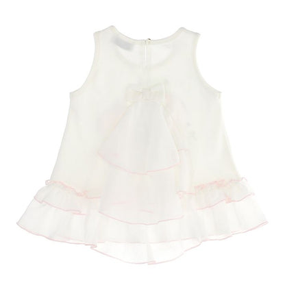 Printed tank top with double ruffles