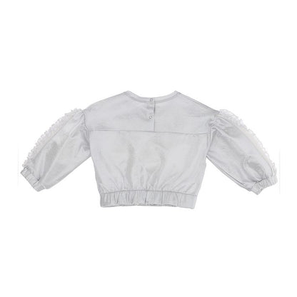 Lurex sweatshirt with ruffles