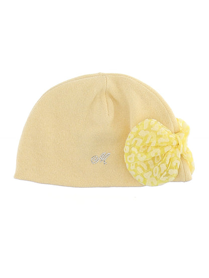 Angora cotton hat with tulle bow