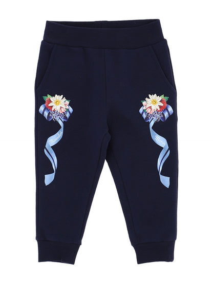 Joggings in fleece cotton with prints
