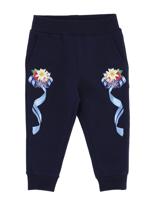 Joggings in fleece cotton with prints