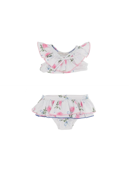 Two-piece Lycra swimsuit with ruffles