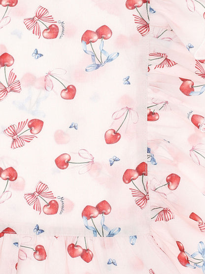 Cherry print muslin kaftan