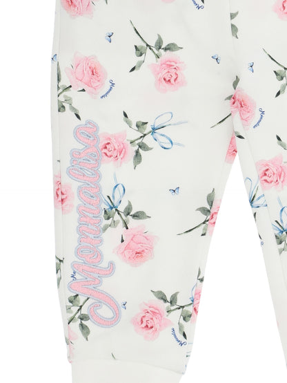 Jogger felpa stampa rose