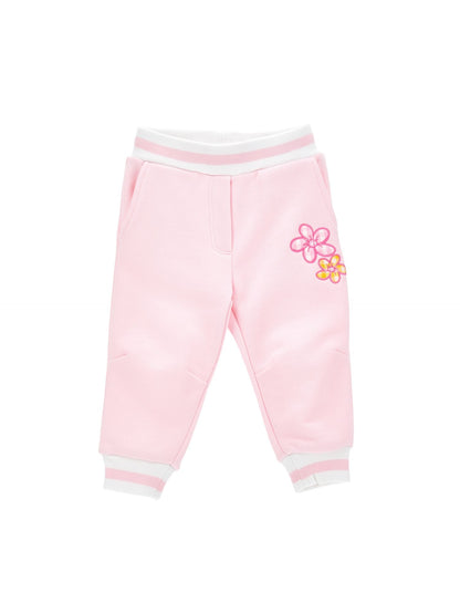 Jogger sweatshirt embroidered with flowers