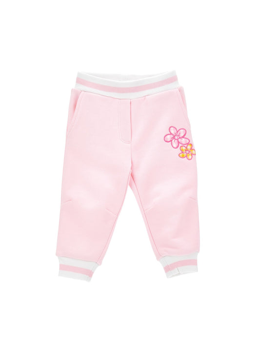 Jogger sweatshirt embroidered with flowers