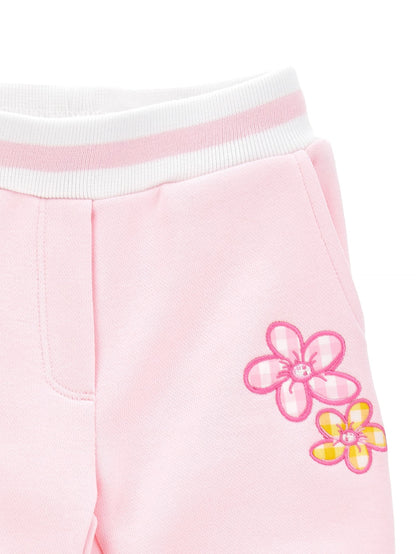 Jogger sweatshirt embroidered with flowers