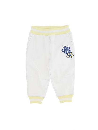 Jogger felpa ricamati fiori