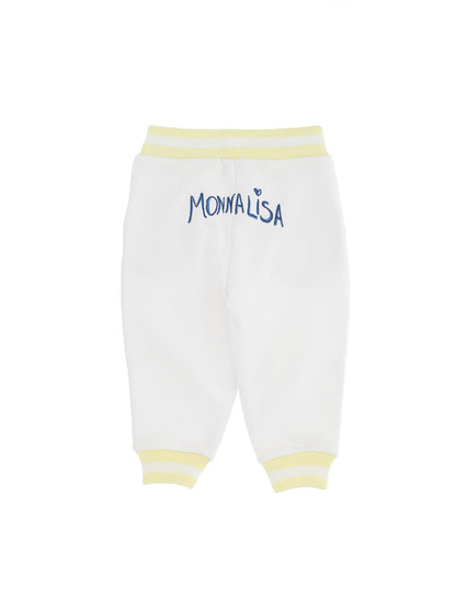Jogger felpa ricamati fiori