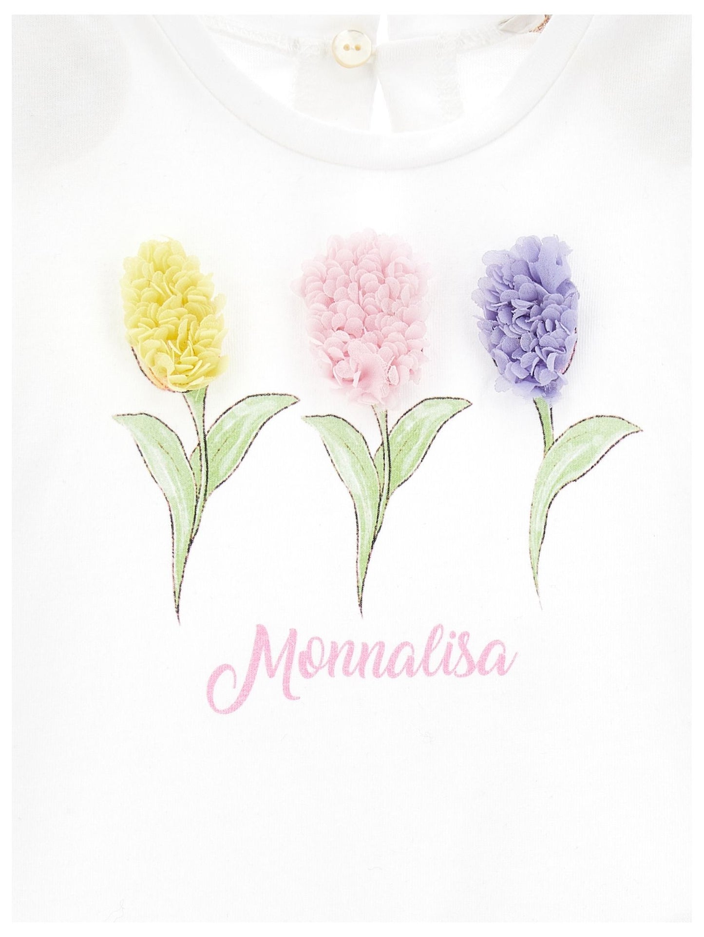 T-shirt en coton avec imprimé tulipe en tulle