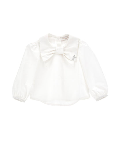 Poplin shirt with bow