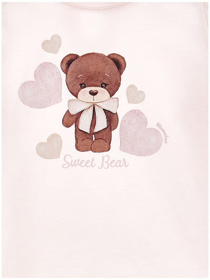 Jersey T-shirt with teddy bear print