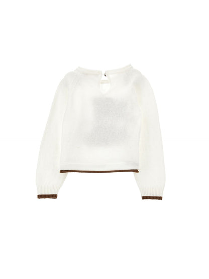 Supersoft pullover with teddy bear inlay
