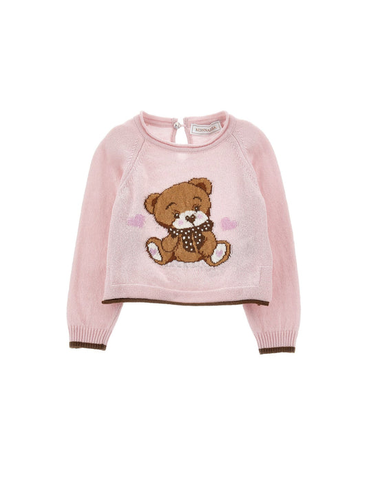 Pull supersoft intarsio orsetto