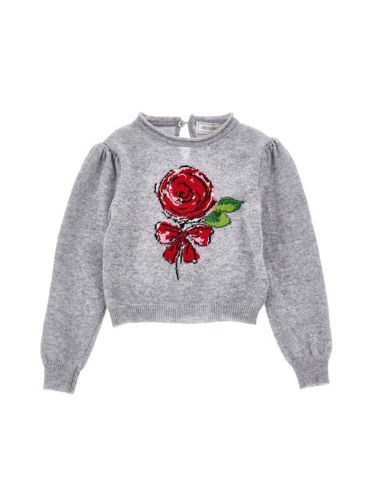 Supersoft sweater with rose