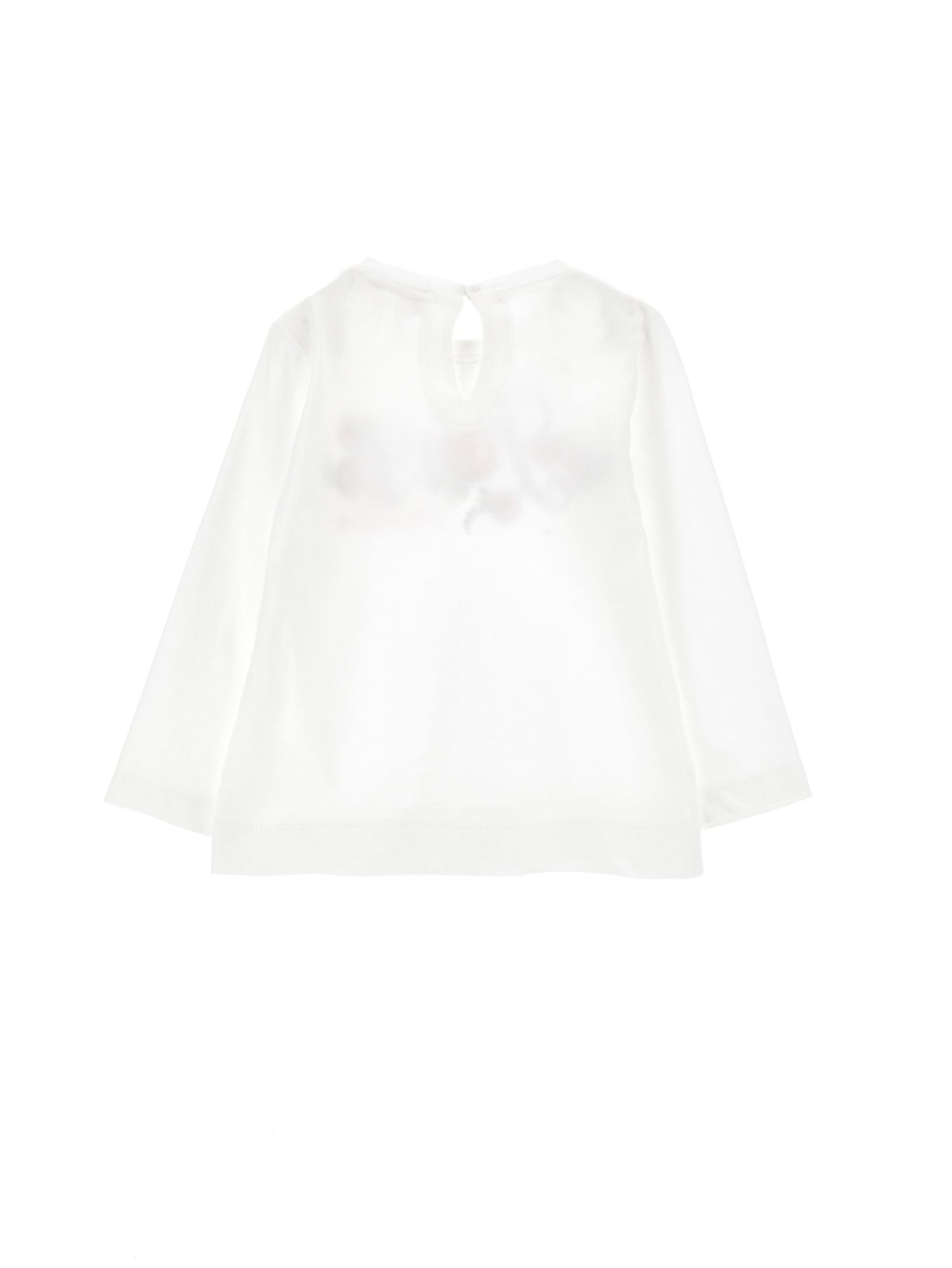 T shirt jersey stampa rosa strass