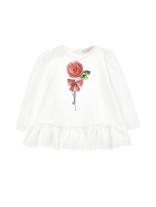 Maxi t shirt jersey stampa rosa