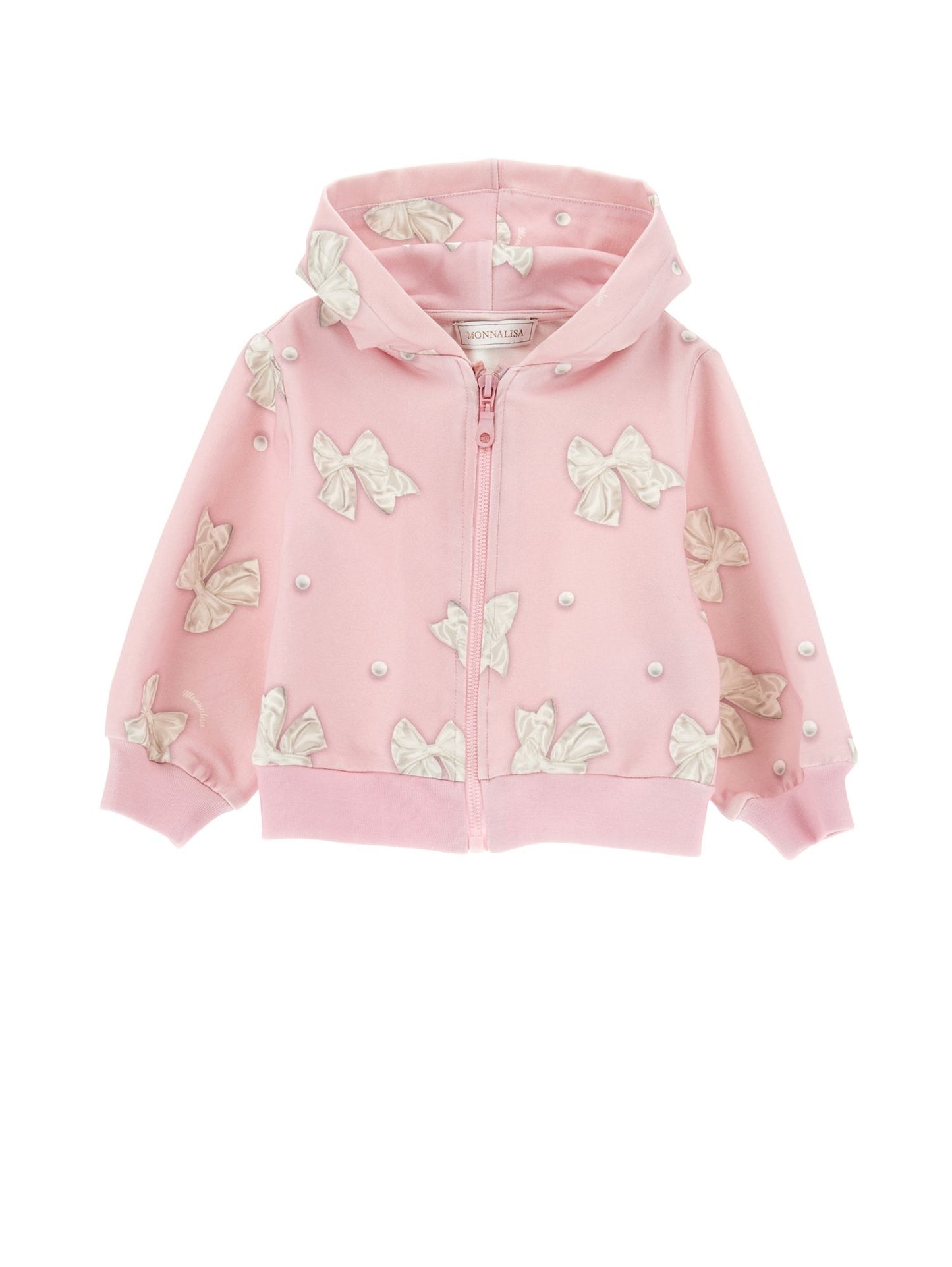 Felpa aperta stampa fiocchi