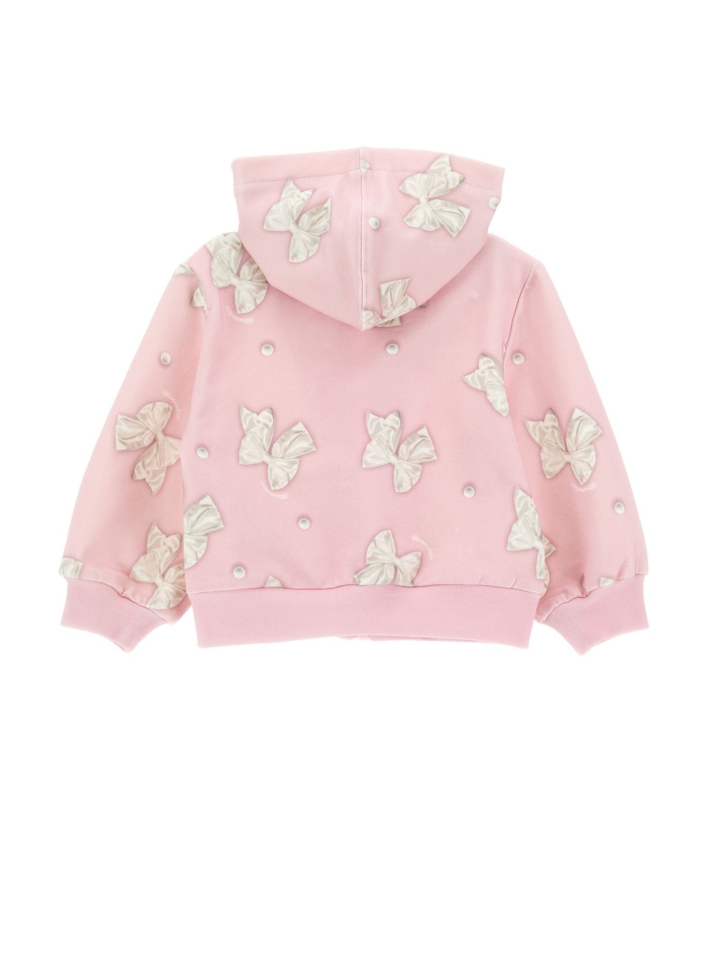 Felpa aperta stampa fiocchi