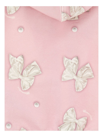 Felpa aperta stampa fiocchi