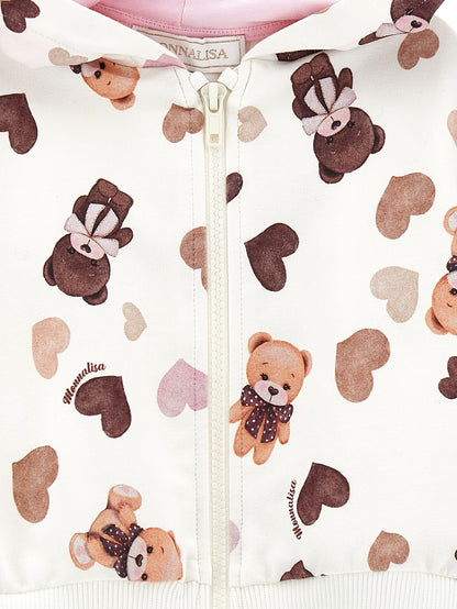 Felpa con cappuccio stampa overall