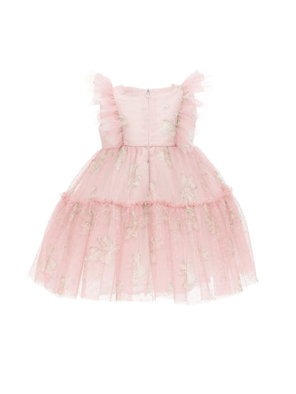 Tulle dress with bow print
