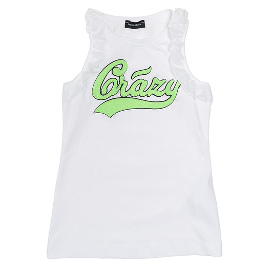 Top with lurex written frill