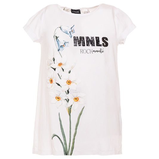 Flared T-shirt with flower insert