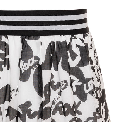 Optical muslin skirt, flounce
