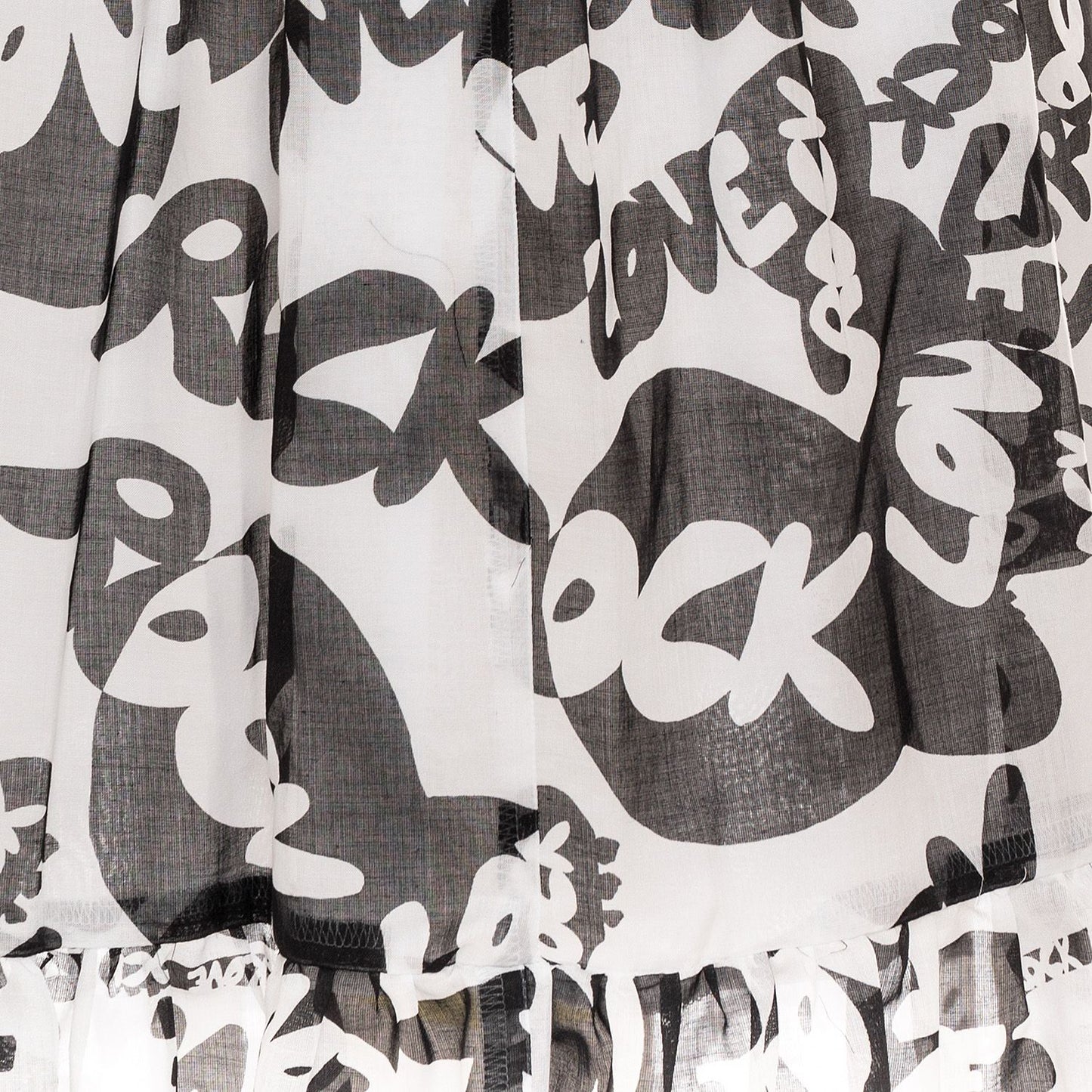 Optical muslin skirt, flounce