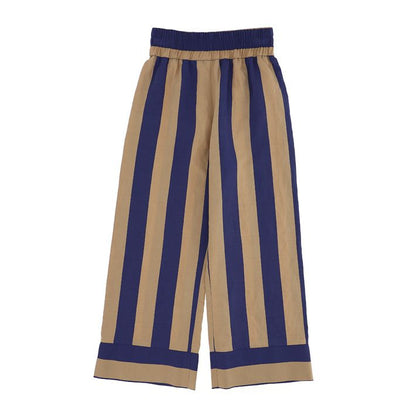 Striped cotton trousers
