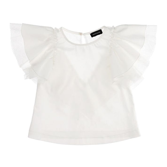 Muslin and plumetis top