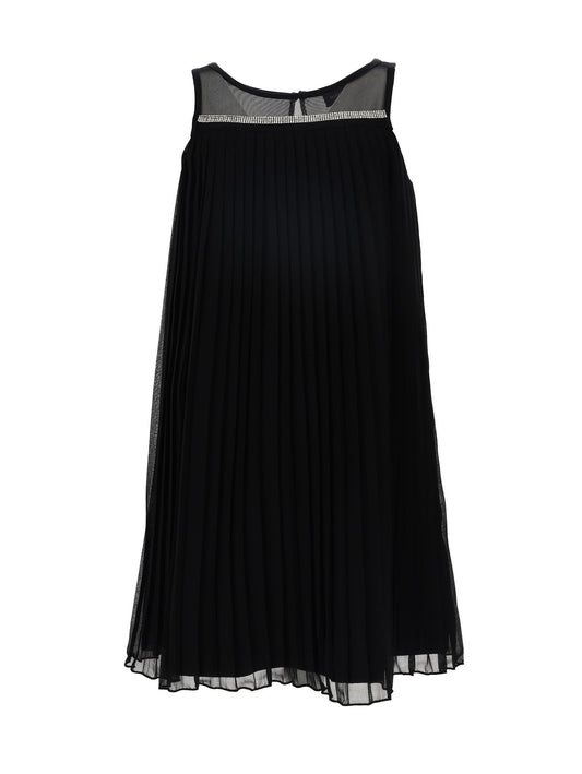 Pleated georgette shirt dress