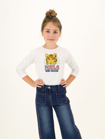 Tiger print jersey T-shirt