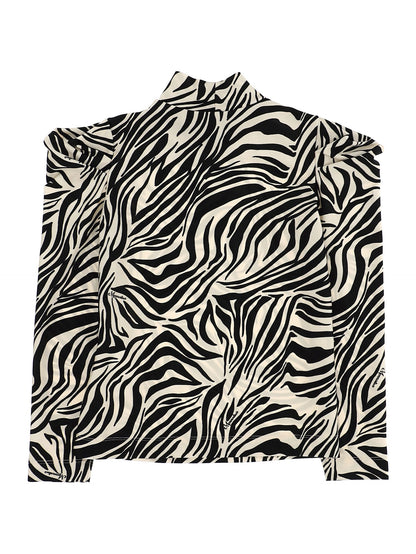 Zebra jersey turtleneck