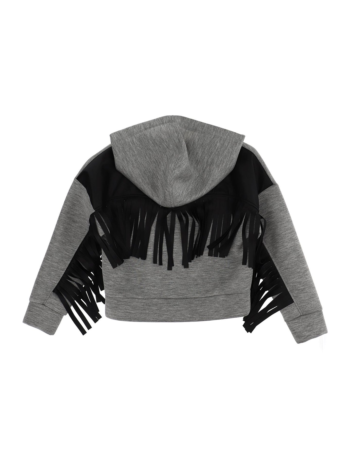 Jersey sweatshirt with fringes