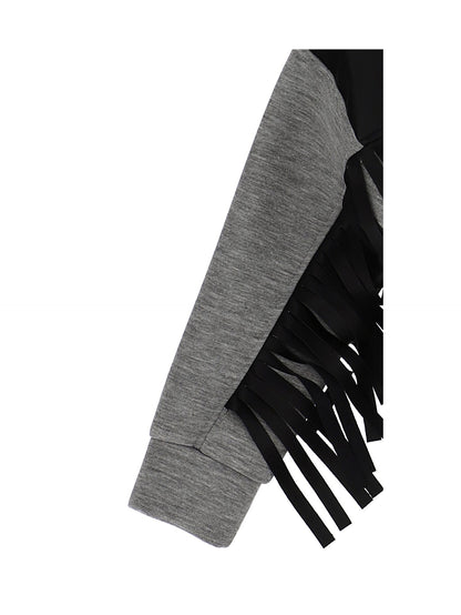 Jersey sweatshirt with fringes