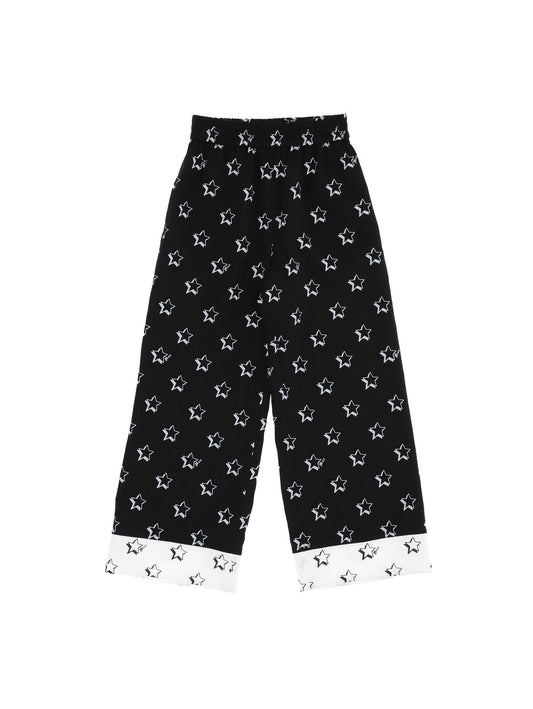 Star print twill trousers
