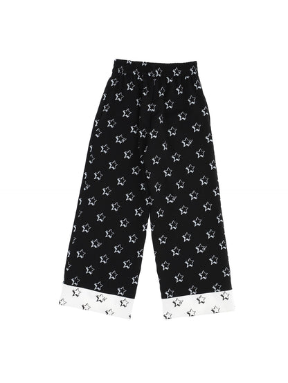Star print twill trousers
