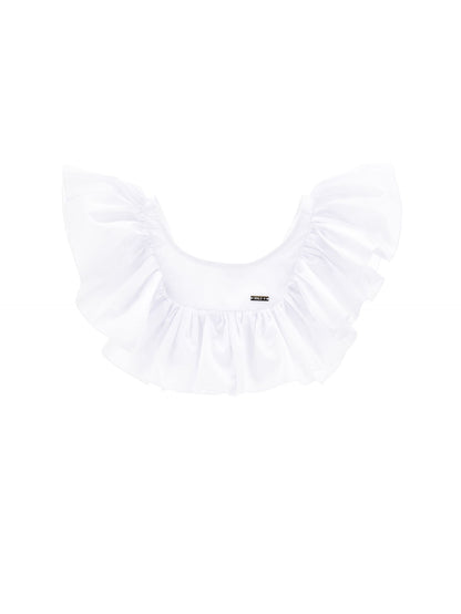 Poplin top with ruffles