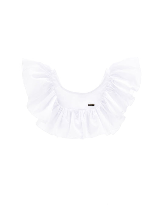 Poplin top with ruffles