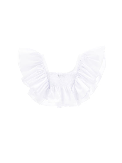 Poplin top with ruffles