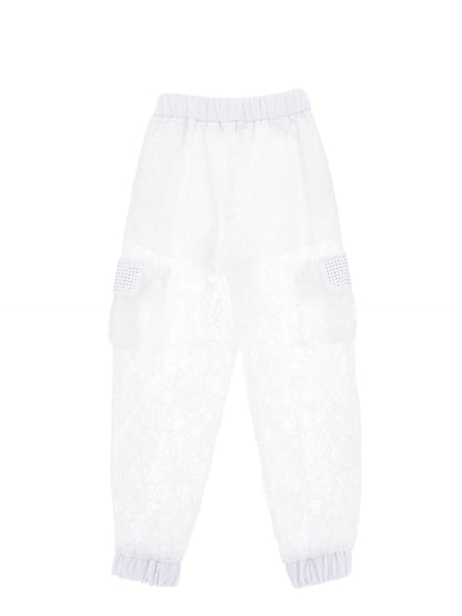 Rebrodé lace cargo trousers