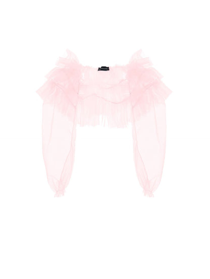 Coprispalle tulle mano seta