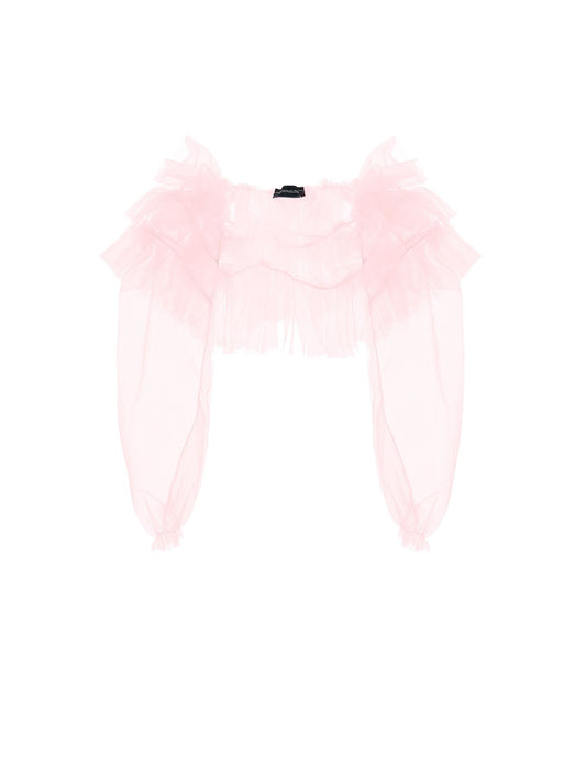 Silk hand tulle shrug